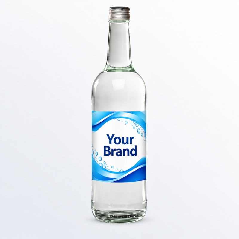 750ml Promotional Branded Water - Glass