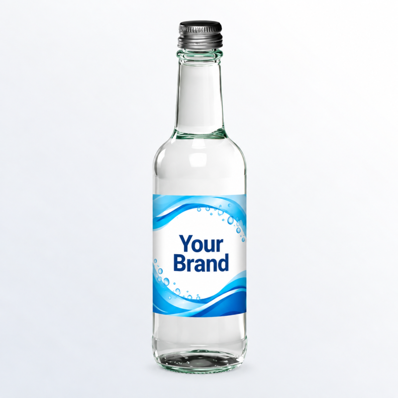 330ml Promotional Branded Water - Glass 